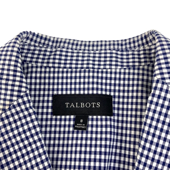 Talbots Blue Gingham 3 Button Blazer - Picture 3 of 6